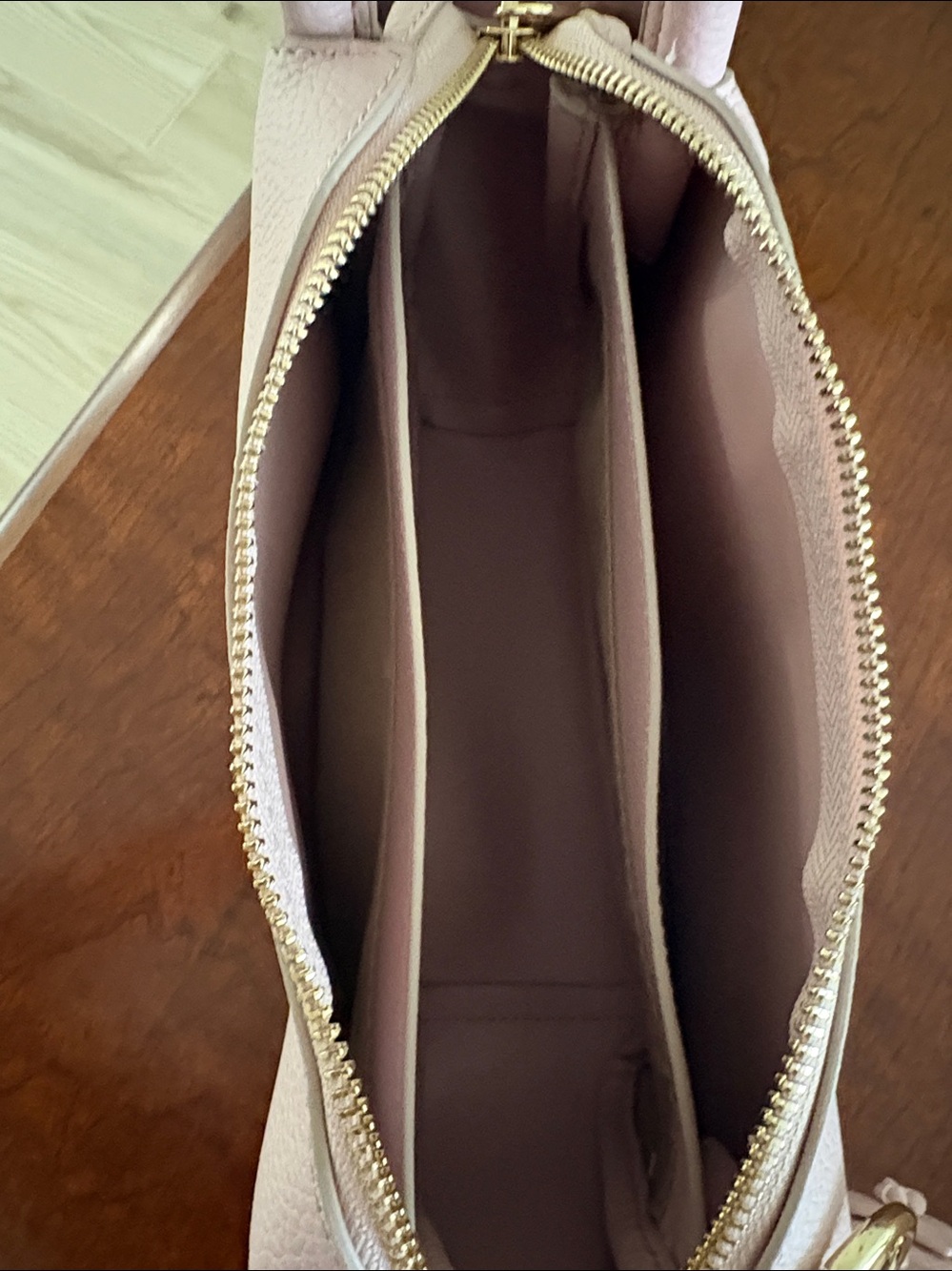 Nanette Lepore Blush Pink Shoulder Bag w/ Floral Charm | Gold Hardware - Picture 6 of 6
